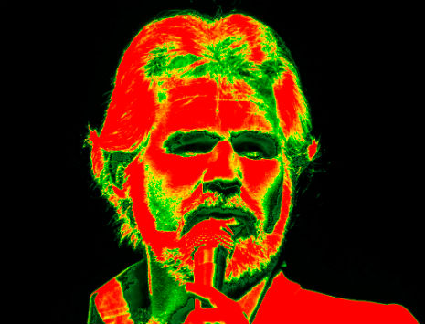 Psychedelic image of Kenny Rogers