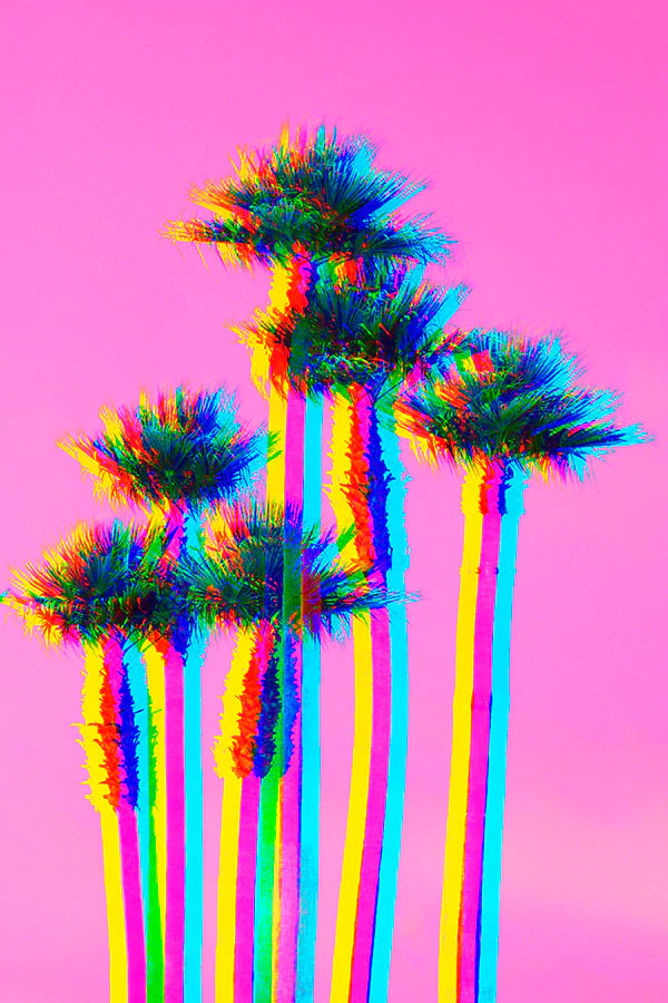 Pink Sky Palm Trees