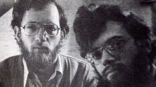Black and white photo of Dennis and Terrence McKenna as young men