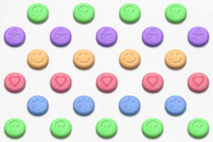 Various colored MDMA tablets