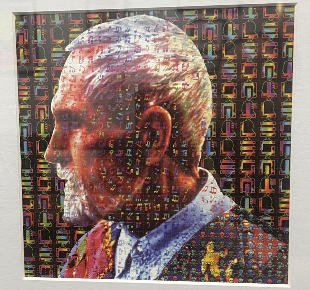 Blotter art image of Timothy Leary's profile