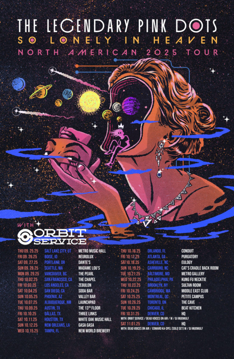 Tour poster for the Legendary Pink Dots 2025