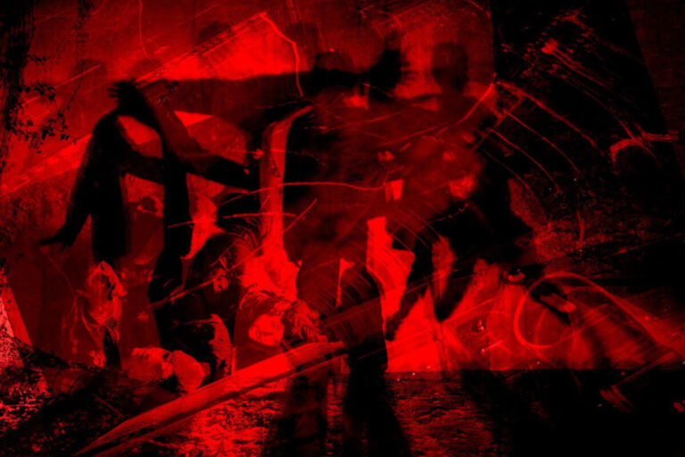 Infrared photo of band Flying Moon in Space