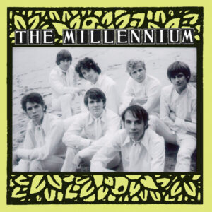 Black and white photo of the seven members of The Millenium set inside a frame that resembles the album cover